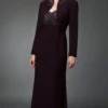 Alexander By Daymor - 3112 Beaded V-neck Dress With Bolero
