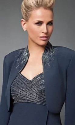 Alexander By Daymor - 3112 Beaded V-neck Dress With Long Sleeve Bolero -Hot Sale WEDDING Store alexander by daymor 3112 beaded v neck dress with long sleeve bolero mother of the bride dresses 29488152707155