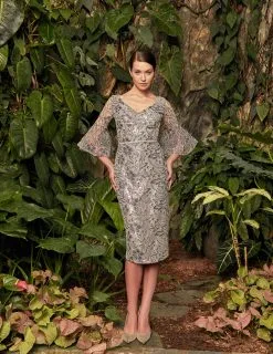 Alexander By Daymor - 972 Floral Bell Sleeves Tea Length Dress 6 Alexander By Daymor - 972 Floral Bell Sleeves Tea Length Dress -Hot Sale WEDDING Store alexander by daymor 972 floral bell sleeves tea length dress mother of the bride dresses 2 silver blue 27991259775059 scaled