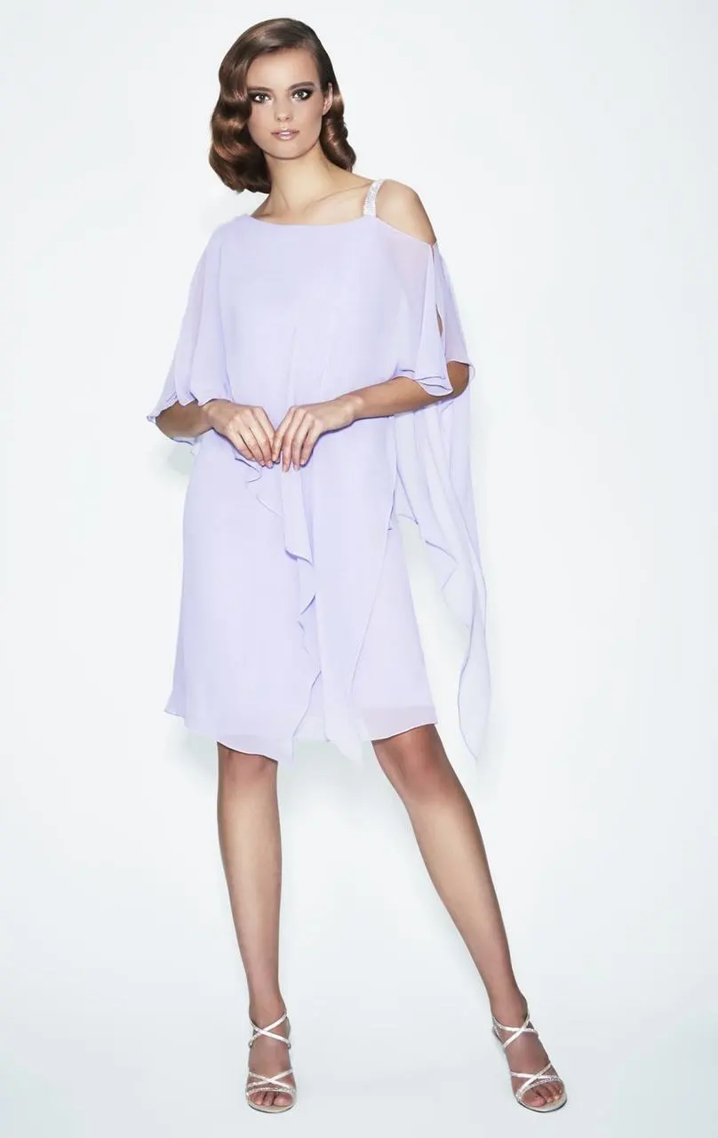 Alexander By Daymor - Asymmetric Neckline Cocktail Dress 557 1 Alexander By Daymor - Asymmetric Neckline Cocktail Dress 557