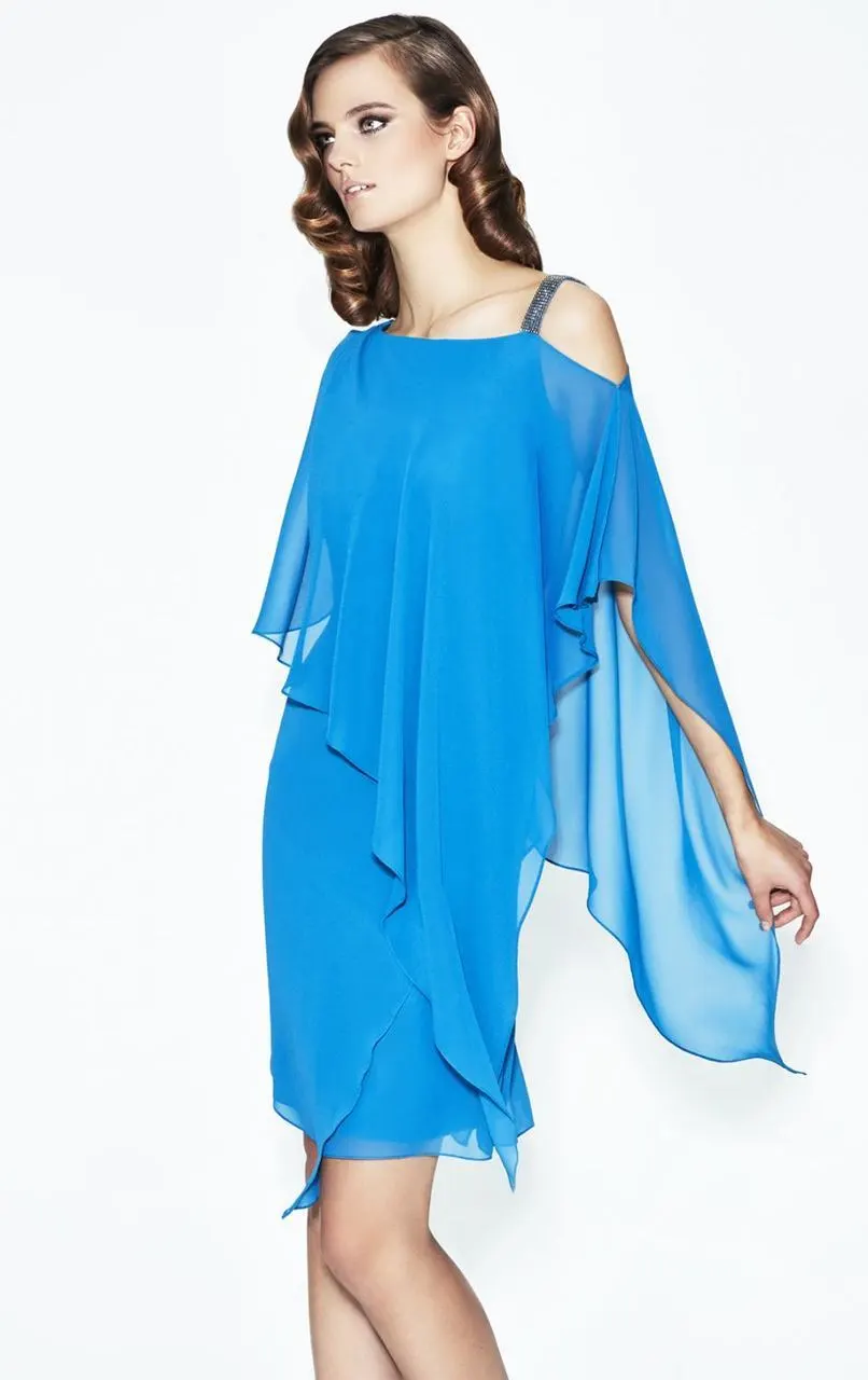 Alexander By Daymor - Asymmetric Neckline Cocktail Dress 557 2 Alexander By Daymor - Asymmetric Neckline Cocktail Dress 557 - Image 2