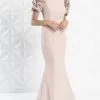 Alexander By Daymor - Beaded Ruffled Sleeve Evening Dress 1270