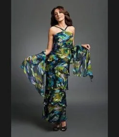 Alexander By Daymor - Halter Tiered Sheath Long Evening Dress 3451 -Hot Sale WEDDING Store alexander by daymor halter tiered sheath long evening dress 3451 ccsale 10943307841619