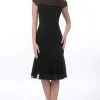 Alexander By Daymor Jewel-Affixed Sheer Cap Sleeves Cocktail Dress 903 - 1 Pc Black In Size 6 Available