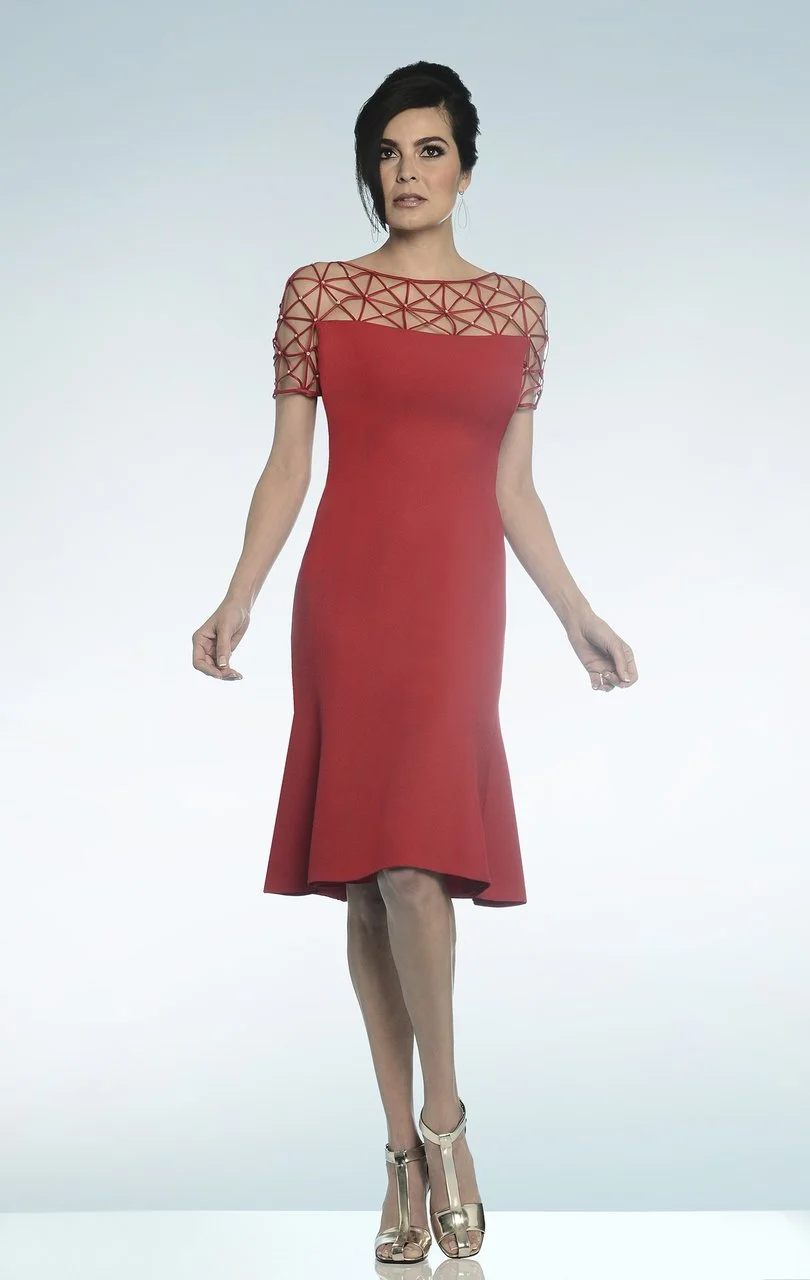 Alexander By Daymor - Lattice Illusion Cocktail Dress 812 2 Alexander By Daymor - Lattice Illusion Cocktail Dress 812 - Image 2