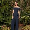 Alexander By Daymor Off The Shoulder Top With Leg Pants 990B - 1 Pc Midnite In Size 16 Available