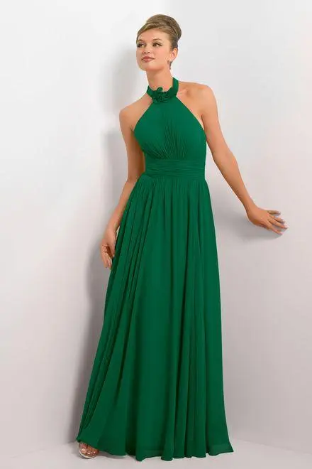 Alexia Designs - 176L Rosette High Halter Pleated Dress 3 Alexia Designs - 176L Rosette High Halter Pleated Dress - Image 3