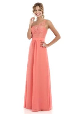 Alexia Designs - 224L Asymmetrical Illusion Lace A-Line Dress