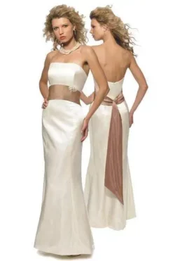 Alexia Designs - 2700 Strapless Satin Long Fit And Flare Gown