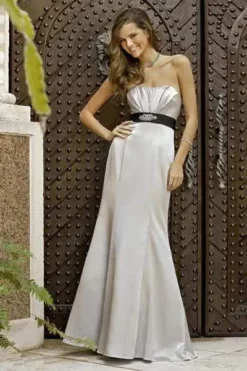 Alexia Designs - 4050 Strapless Pleated Bodice Trumpet Gown