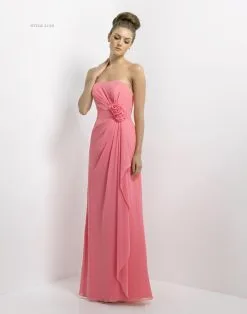 Alexia Designs - 4150 Bella Chiffon Strapless Ruffle Sheath Dress
