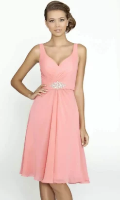 Alexia Designs 4172 - Sleeveless Deep V-neck Short Dress