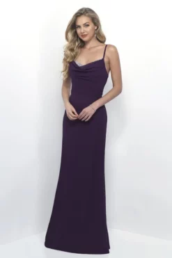 Alexia Designs - 4252 Jeweled Cowl Neck Chiffon Sheath Dress