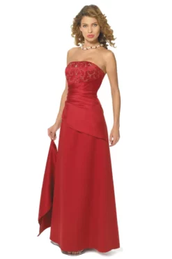 Alexia Designs - 602 Strapless Pleated A-Line Dress