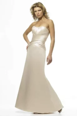 Alexia Designs - 848 Strapless Pleated Ornate Satin Gown