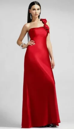 Alexia Designs - 870 One Shoulder Charmeuse A-line Dress