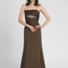 Alexia Designs - 886 Embellished Pleated Satin Trumpet Dress