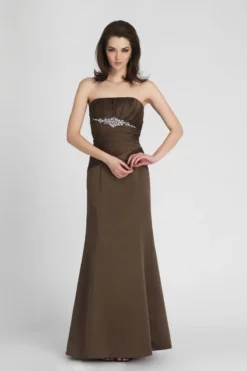Alexia Designs - 886 Embellished Pleated Satin Trumpet Dress