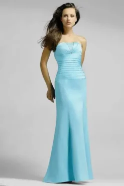 Alexia Designs - 902 Strapless Pleated Bodice Beaded Satin Gown