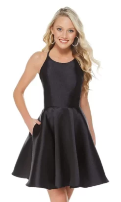 Alyce Paris - 3703 Strappy Fitted Halter Cocktail Dress -Hot Sale WEDDING Store alyce paris 3703 strappy fitted halter cocktail dress cocktail dresses 00 black 29126025379923