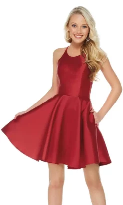 Alyce Paris - 3703 Strappy Fitted Halter Cocktail Dress -Hot Sale WEDDING Store alyce paris 3703 strappy fitted halter cocktail dress cocktail dresses 00 red 29126024724563