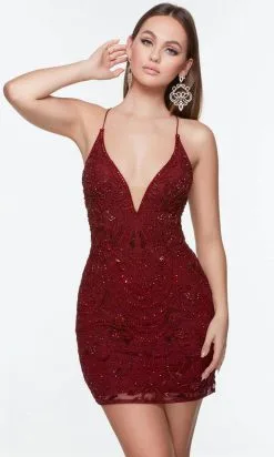 Alyce Paris 4510 - Plunging V-Neck Short Dress 9 Alyce Paris 4510 - Plunging V-Neck Short Dress -Hot Sale WEDDING Store alyce paris 4510 plunging v neck short dress special occasion dress 30876837347411