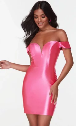 Alyce Paris 4525 - Off Shoulder Sheath Cocktail Dress -Hot Sale WEDDING Store alyce paris 4525 off shoulder sheath cocktail dress special occasion dress 000 shocking pink 30890997973075