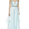 Alyce Paris - 60641 Plunging V-Neck Flowy Satin Chiffon Gown