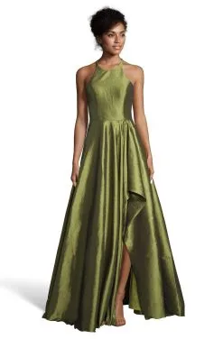 Alyce Paris - 60713 Halter Neckline Shimmering Taffeta High Low Gown -Hot Sale WEDDING Store alyce paris 60713 halter neckline shimmering taffeta high low gown prom dresses 0 olive green 13810282725459