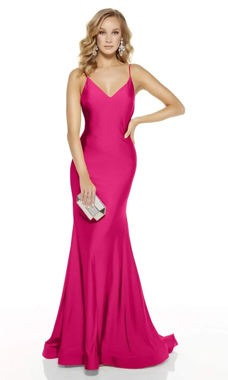 Alyce Paris - 60773 V Neck Spaghetti Strap Open Back Mermaid Gown 4 Alyce Paris - 60773 V Neck Spaghetti Strap Open Back Mermaid Gown - Image 4