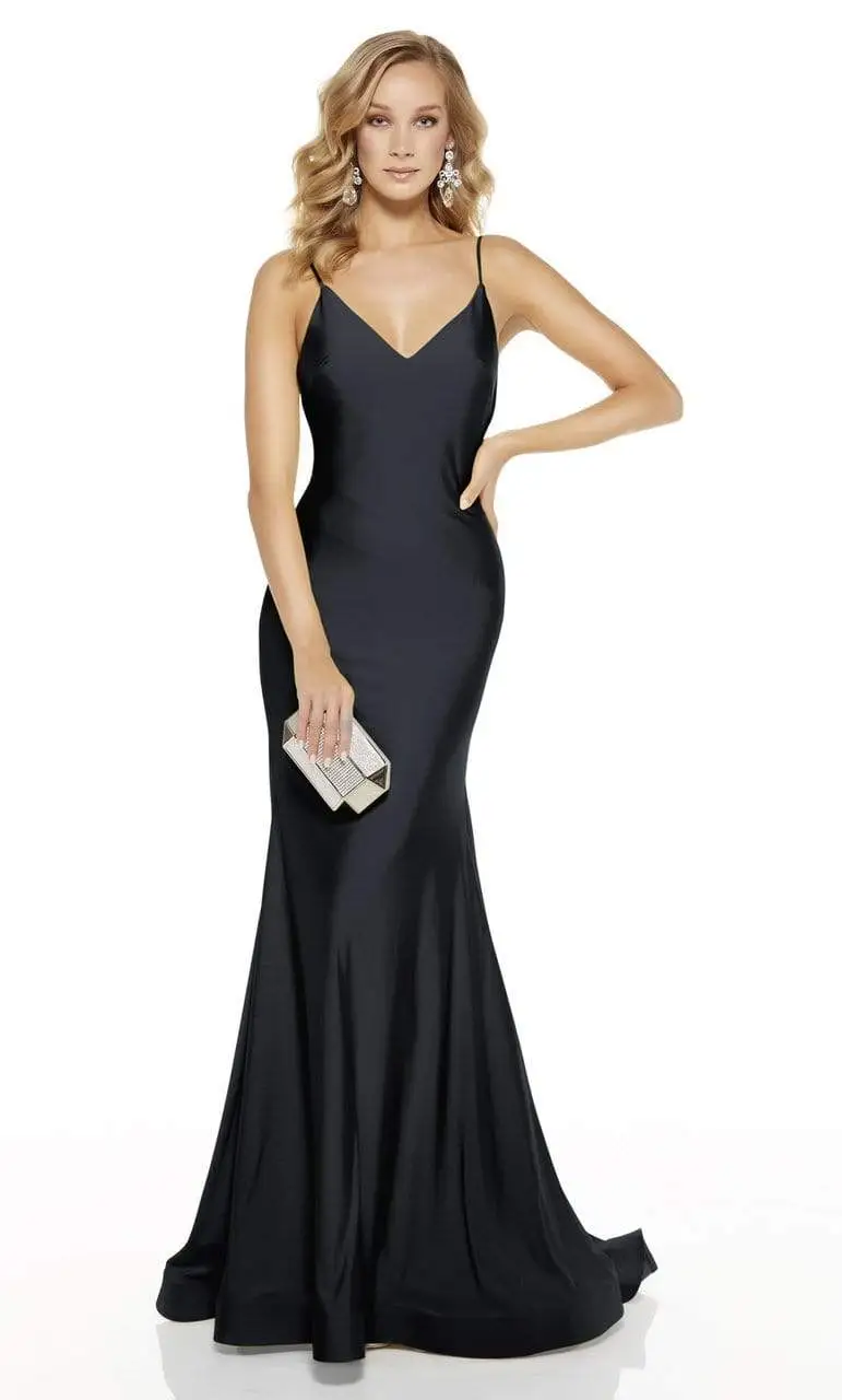 Alyce Paris - 60773 V Neck Spaghetti Strap Open Back Mermaid Gown 8 Alyce Paris - 60773 V Neck Spaghetti Strap Open Back Mermaid Gown - Image 8