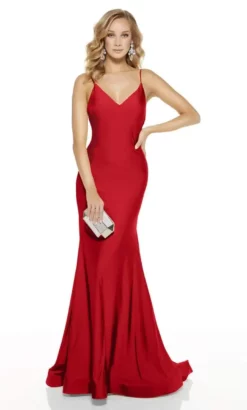 Alyce Paris - 60773 V Neck Spaghetti Strap Open Back Mermaid Gown 21 Alyce Paris - 60773 V Neck Spaghetti Strap Open Back Mermaid Gown -Hot Sale WEDDING Store alyce paris 60773 v neck spaghetti strap open back mermaid gown evening dresses 0 red 15366563594323