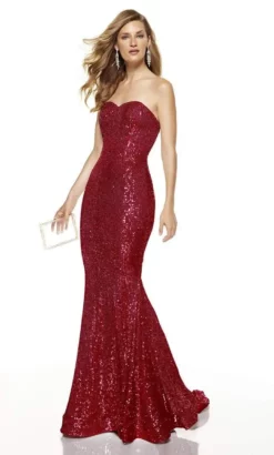 Alyce Paris - 60809 Strapless Sequined Mermaid Dress 6 Alyce Paris - 60809 Strapless Sequined Mermaid Dress -Hot Sale WEDDING Store alyce paris 60809 strapless sequined mermaid dress bridesmaid dresses 0 wine 28045117980755