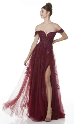 Alyce Paris - 61127 Lace Accented High Slit Gown 5 Alyce Paris - 61127 Lace Accented High Slit Gown -Hot Sale WEDDING Store alyce paris 61127 lace accented high slit gown prom dresses 29267804094547