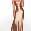 Alyce Paris 61435 - Deep V-Neck Satin Prom Gown
