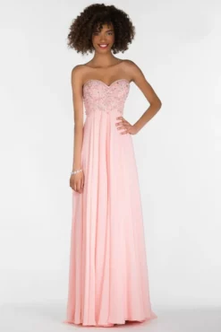 Alyce Paris 6686 Prom Collection Strapless Chiffon Dress - 1 Pc Rosewater In Size 16 Available