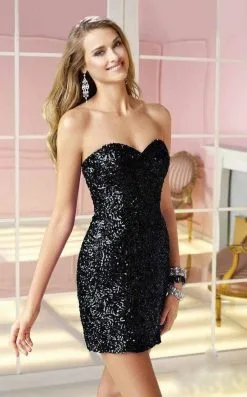 Alyce Paris - Sequined Sweetheart Short Cocktail Dress 4369 -Hot Sale WEDDING Store alyce paris sequined sweetheart short cocktail dress 4369 special occasion dress 000 black 5544190902329