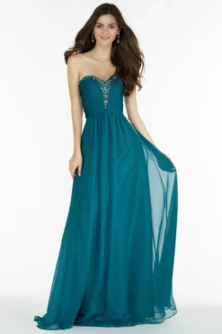 Alyce Paris - Strapless Ruched A-Line Evening Dress 8022 - 1 Pc Emerald In Size 10 Available