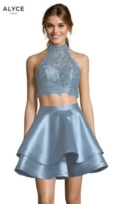Alyce Paris Two Piece Halter Lace Mikado Cocktail Dress 3735 -Hot Sale WEDDING Store alyce paris two piece halter lace mikado cocktail dress 3735 ccsale 4 french blue 30448123183187 scaled
