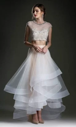 Andrea And Leo - 5281 Two-Piece Cutout Back Dress