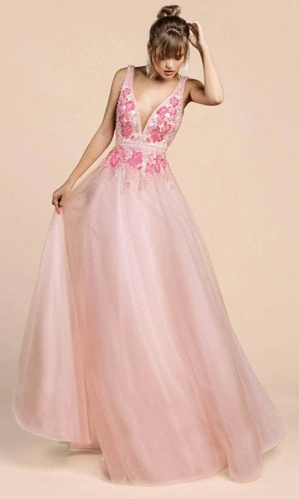 Andrea And Leo A0072 - Peony Embroidered A-Line Prom Dress 4 Andrea And Leo A0072 - Peony Embroidered A-Line Prom Dress - Image 4