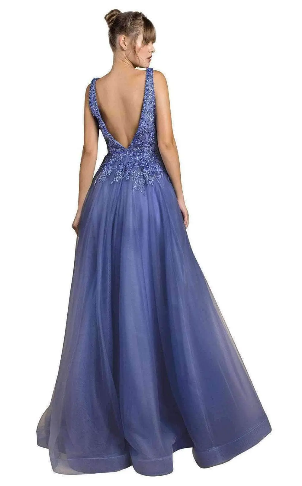 Andrea And Leo A0072 - Peony Embroidered A-Line Prom Dress 2 Andrea And Leo A0072 - Peony Embroidered A-Line Prom Dress - Image 2