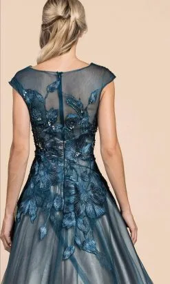 Andrea And Leo - A0081 Floral Metallic Embroidery A-Line Gown -Hot Sale WEDDING Store andrea and leo a0081 floral metallic embroidery a line gown mother of the bride dresses 15815001145427