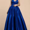 Andrea And Leo A0082 - V-Neck Pleated A-Line Evening Gown