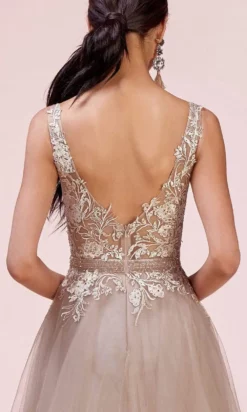 Andrea And Leo - A0567 Floral Lace A-Line Dress -Hot Sale WEDDING Store andrea and leo a0567 floral lace a line dress evening dresses 15816465350739