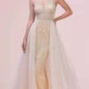 Andrea And Leo A0614 - V-Neck Beaded Prom Gown With Overskirt