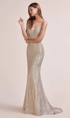 Andrea And Leo - A0646 Embellished V Neck Trumpet Gown -Hot Sale WEDDING Store andrea and leo a0646 embellished v neck trumpet gown bridesmaid dresses 15869375971411
