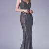 Andrea And Leo - A0646 Embellished V Neck Trumpet Gown