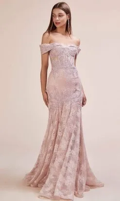 Andrea And Leo - A0666 Sweetheart Off-Shoulder Lace Mermaid Gown