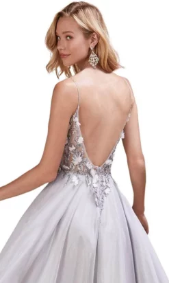 Andrea And Leo A0679 - Floral Applique A-line Gown -Hot Sale WEDDING Store andrea and leo a0679 floral applique a line gown evening dresses 30404143710291